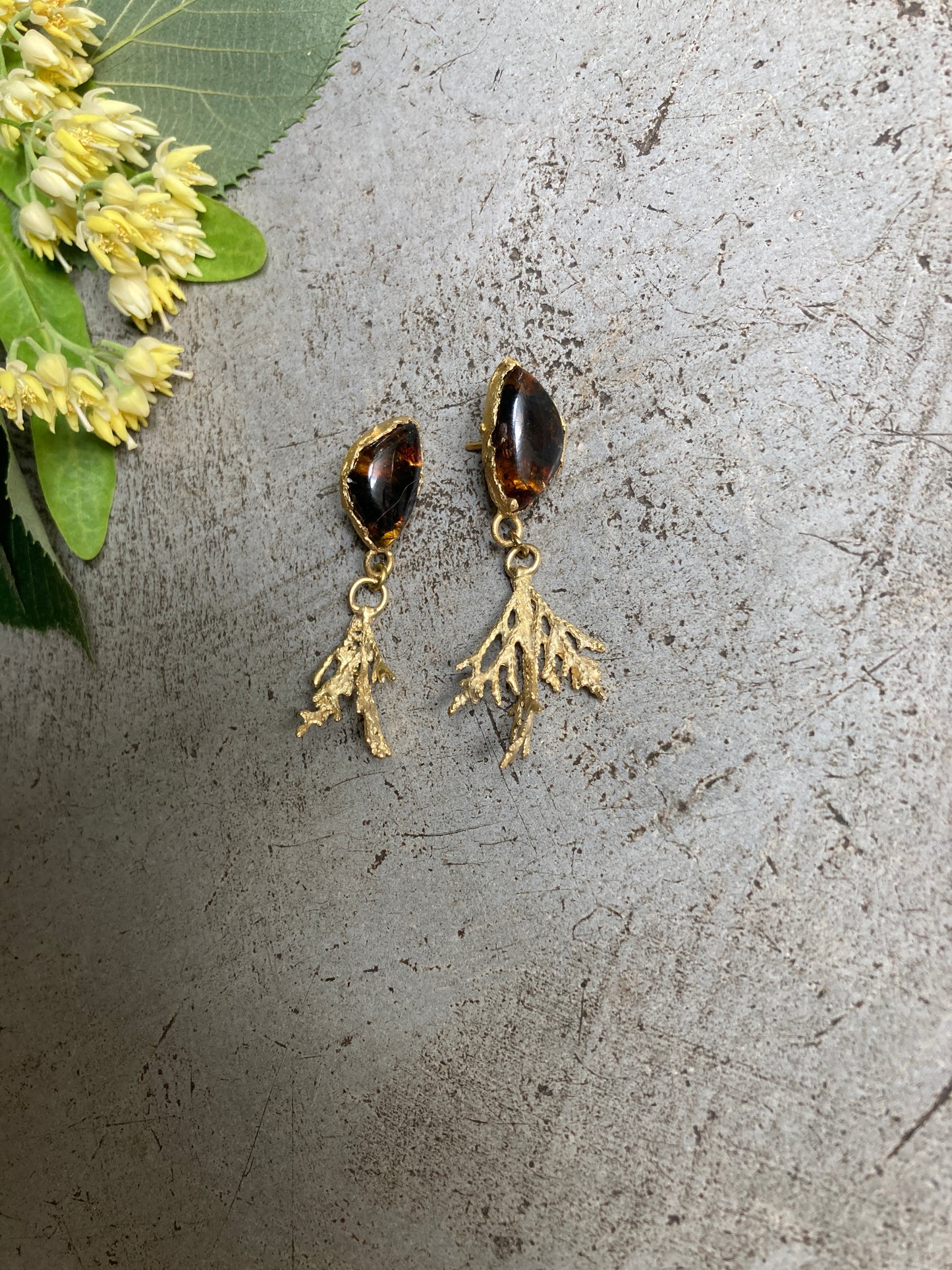 AMBER AND CYPRESS EARRINGS