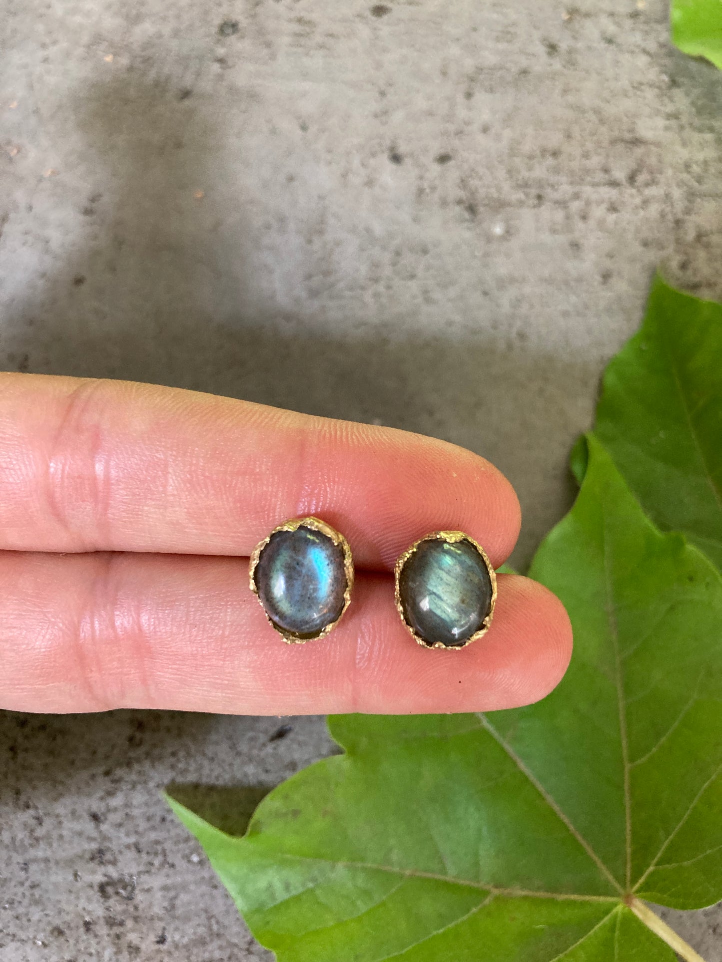 LABRADROITE POST EARRINGS