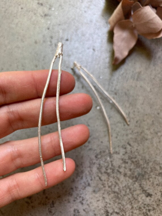 PINA SILVER PINE NEEDLE EARRINGS