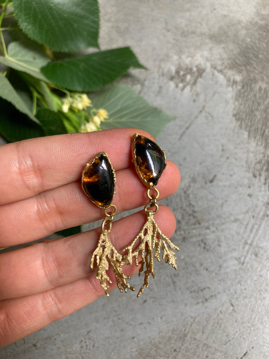 AMBER AND CYPRESS EARRINGS