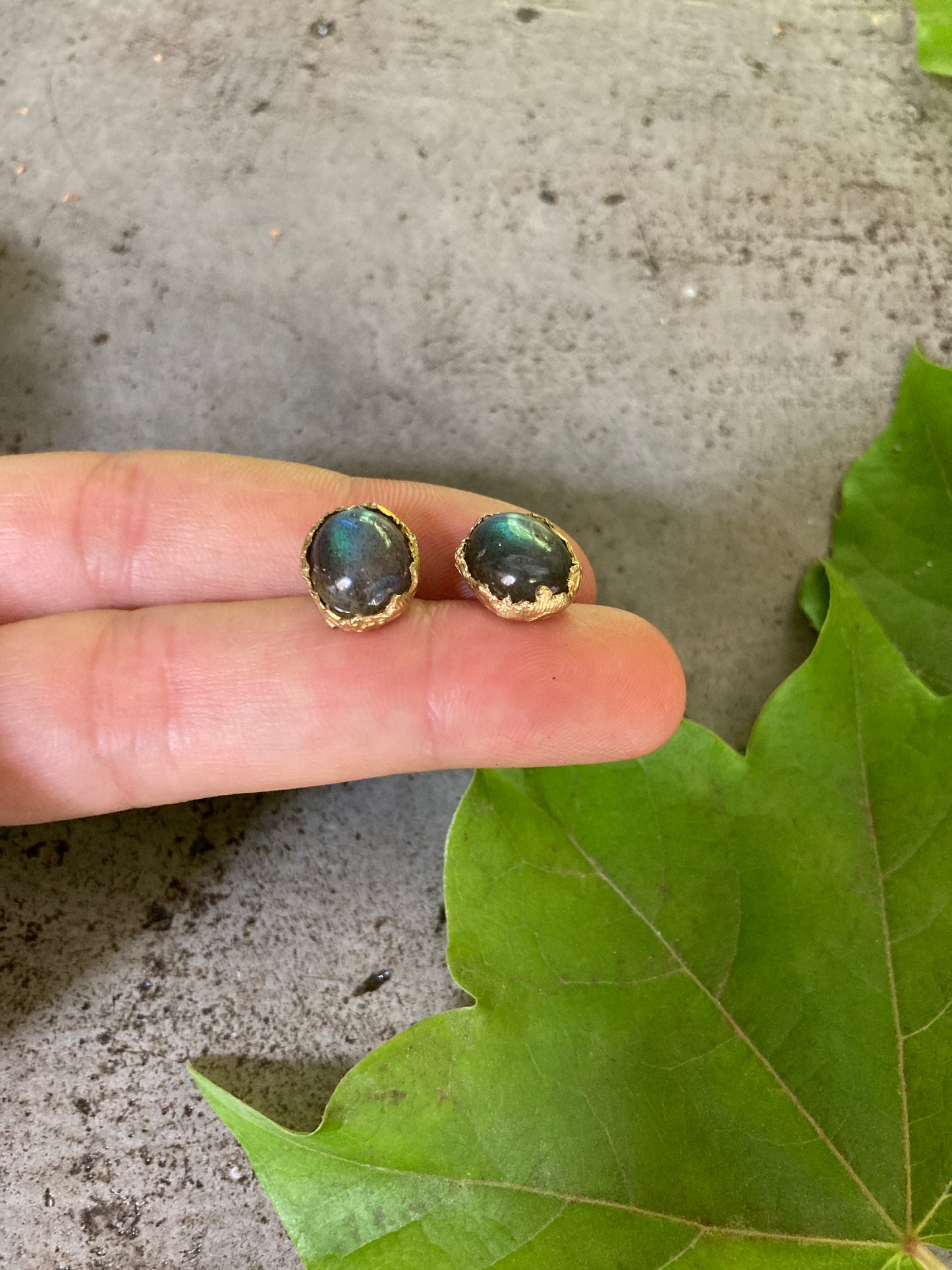 LABRADROITE POST EARRINGS