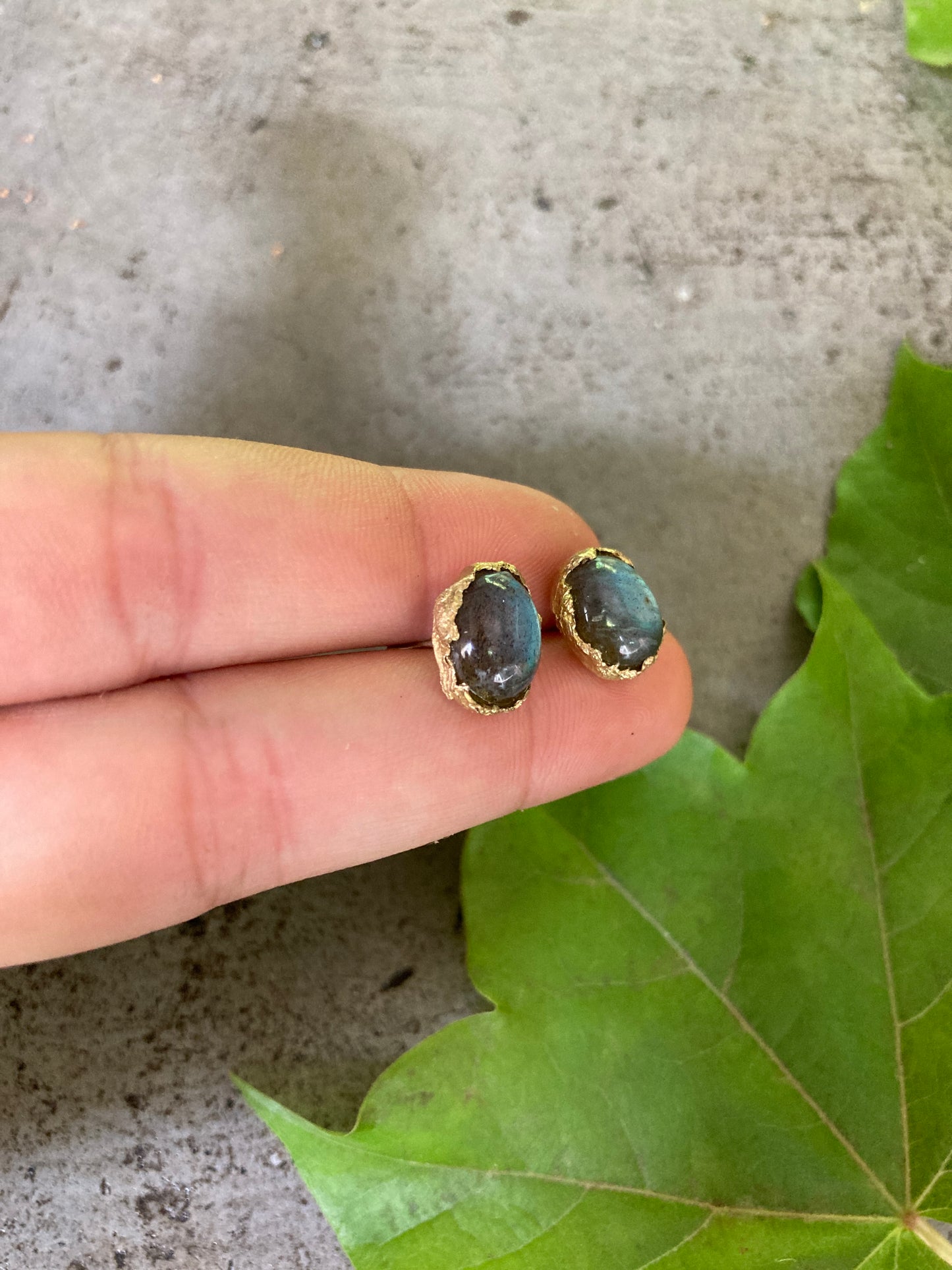 LABRADROITE POST EARRINGS