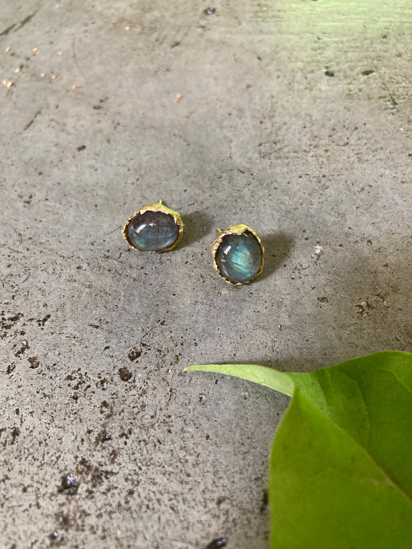 LABRADROITE POST EARRINGS