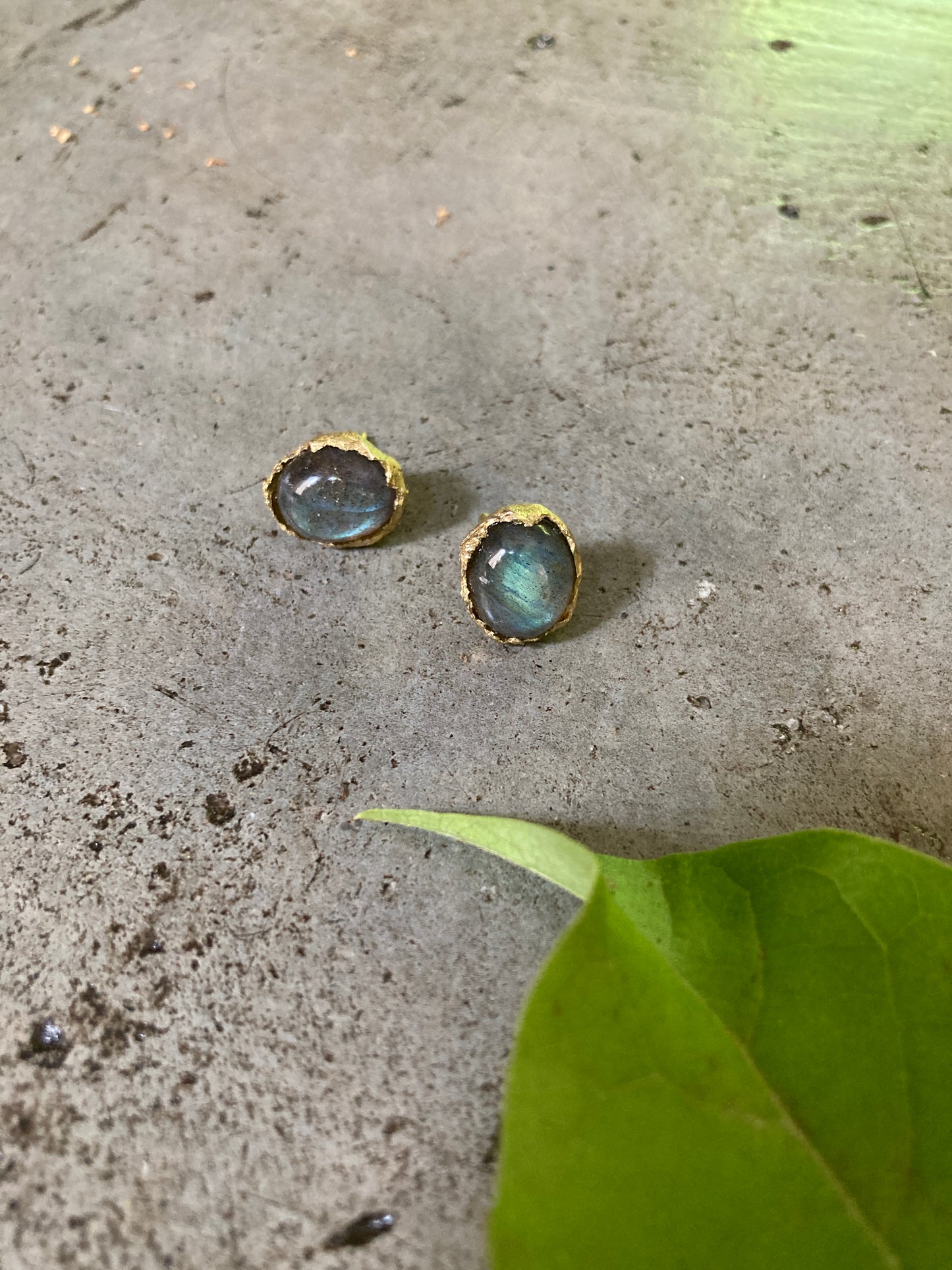 LABRADROITE POST EARRINGS