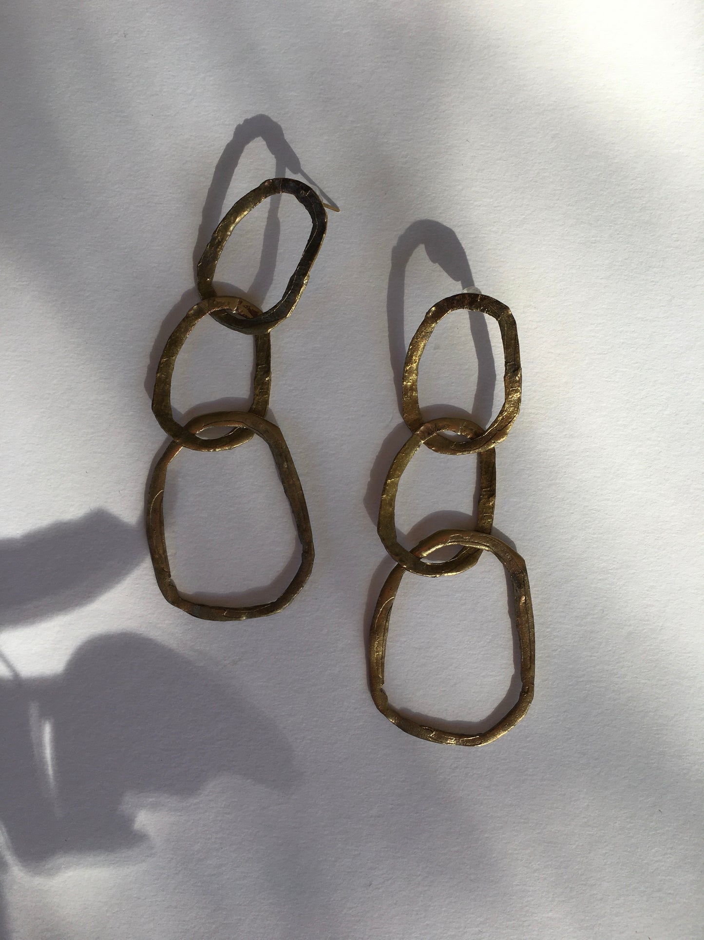 LONG RUSTIC CHAIN EARRINGS