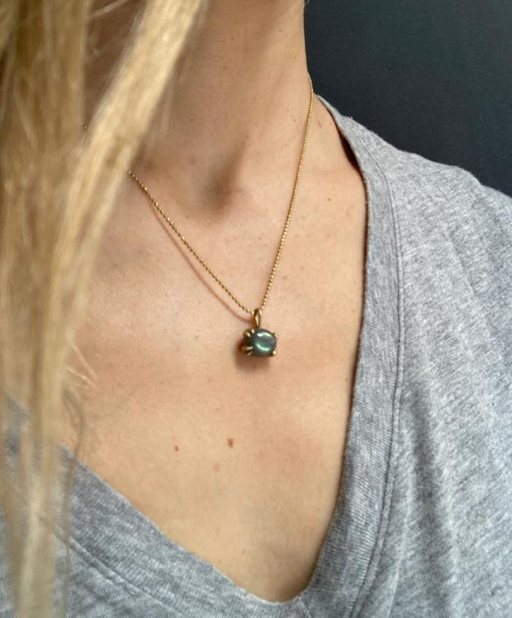 labradorite charm necklace