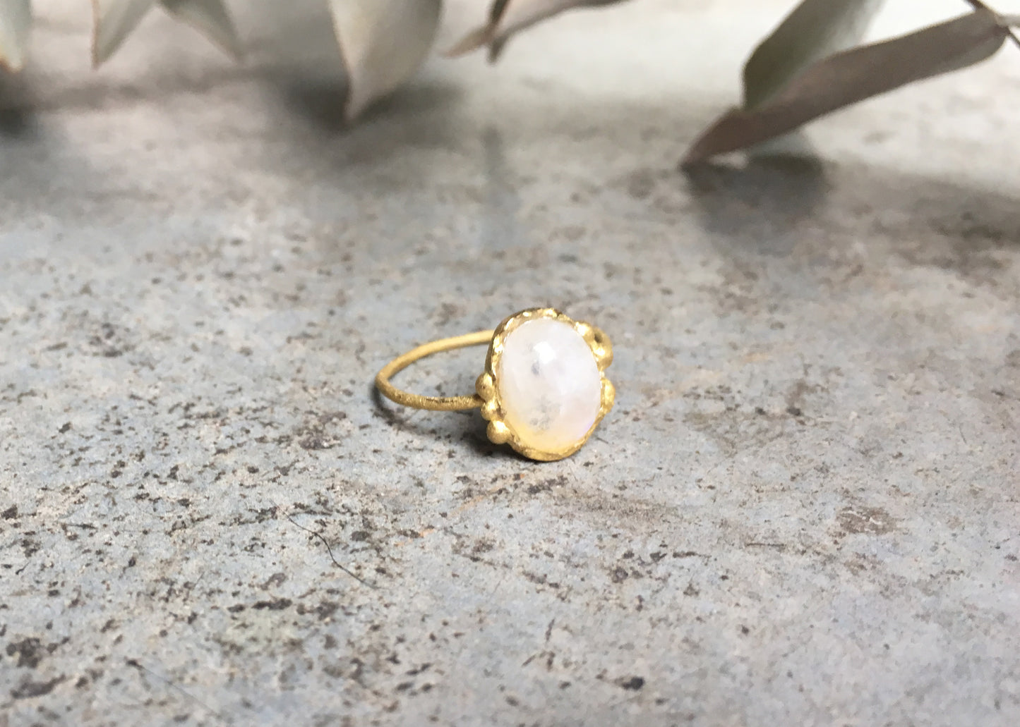 MOONSTONE LOVE DAINTY RING