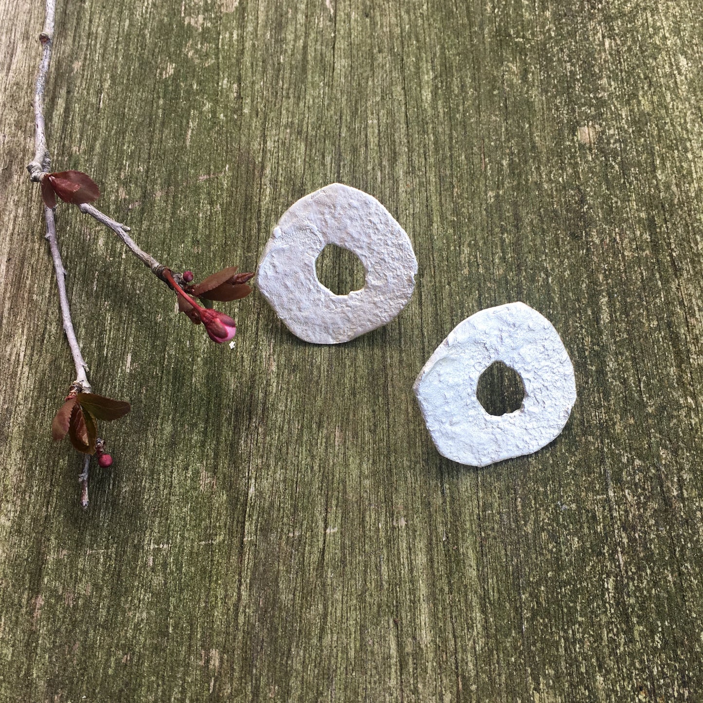 TEXTURED PLANE DONUT SILVER POST EARRINGS