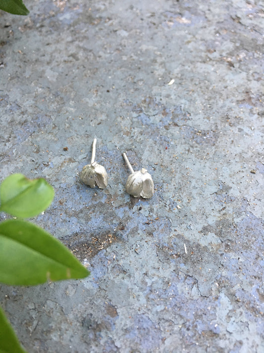 LITTLE SILVER POST CARDAMOM EARRINGS