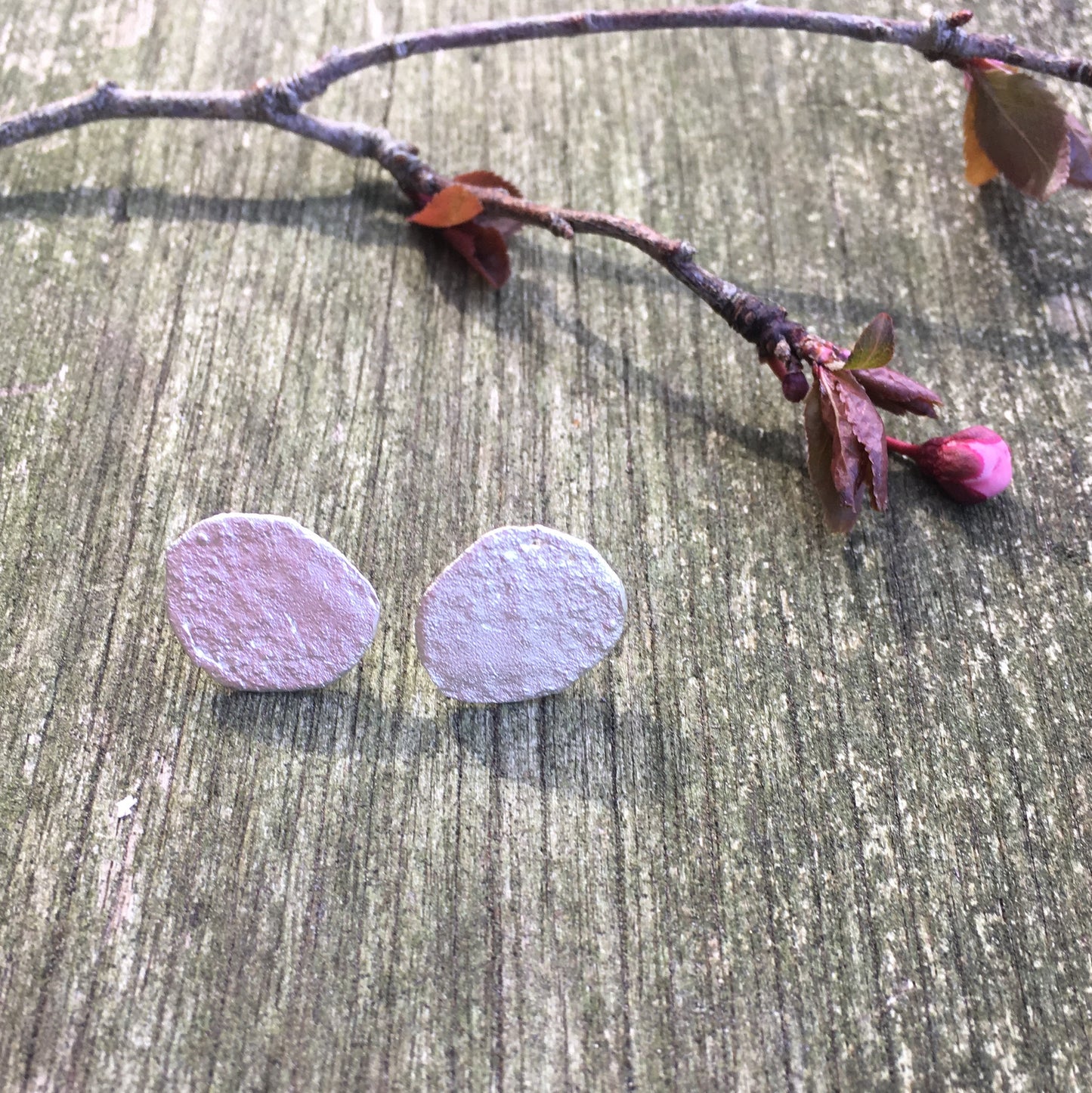 LITTLE IRREGULAR SILVER CIRCLE EARRINGS