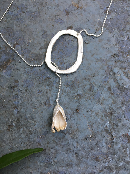 CARDAMOM SEED SILVER NECKLACE