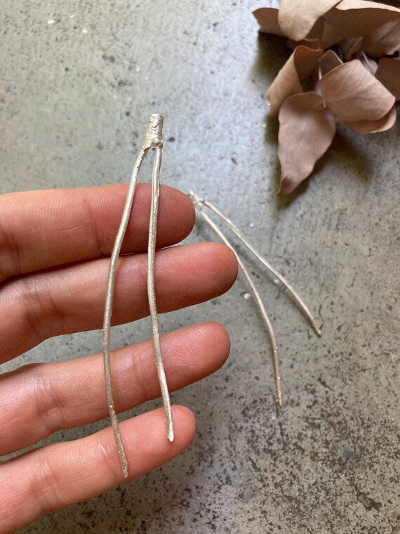 PINA SILVER PINE NEEDLE EARRINGS