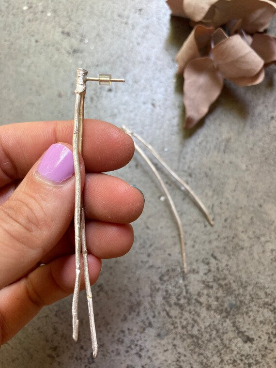 PINA SILVER PINE NEEDLE EARRINGS